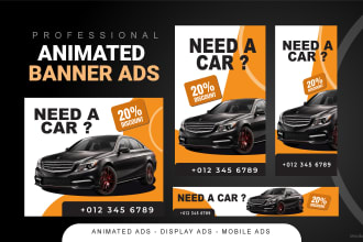 design professional animated banner ads and google banner ads
