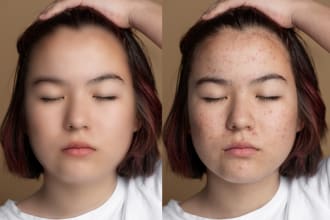 do photo retouching, portrait retouching and beautify face