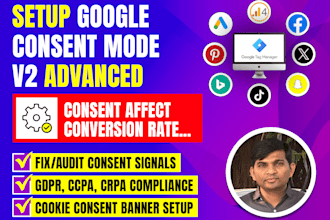 setup gdpr cookie consent mode v2 advance with google tags