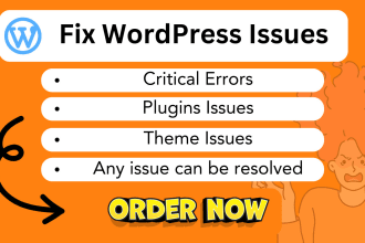 fix wordpress issues, critical errors, errors, bugs, CSS, provide wp help