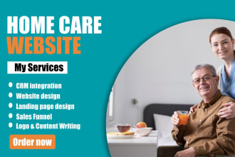 home care website home care landing page and logo, staffing, recruitment website
