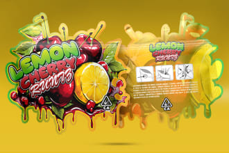 design shaped, die cut weed bag, pouch, mylar bag and cbd products labels