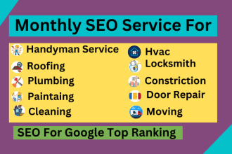 do monthly SEO service for hvac roofing painting and plumbing companies