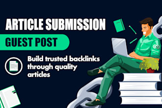 publish 25 article submission backlinks on high da DR dofollow guest post sites