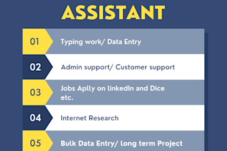 be your virtual assistant for data entry and administrative tasks