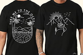 design custom graphic minimalist t shirt and logo