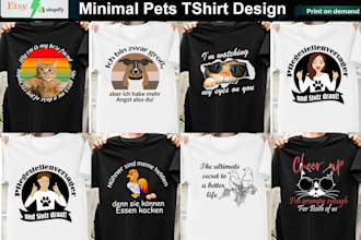 create pets t shirt designs like dogs cats birds etc