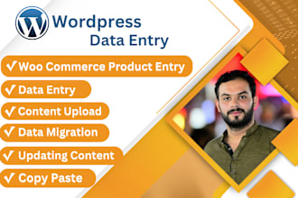 do wordpress data entry content upload and migrate website data