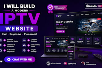 create a professional iptv website for iptv services