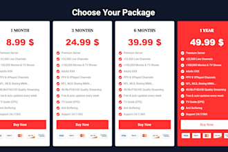 create a professional iptv website for iptv services