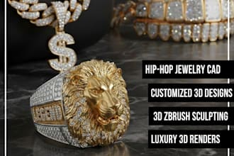 do custom hip hop jewelry 3d model and rendering