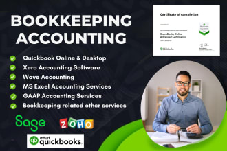 do bookkeeping cleanup and bank reconciliation in quickbooks, xero, wave, sage