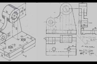 draw your autocad 2d mechanical drawing