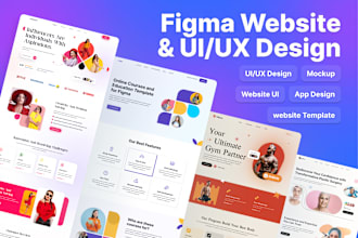 do website ui ux design, dashboard ui design, mobile app ui ux design in figma