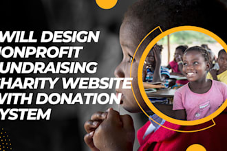 design nonprofit fundraising charity website with donation system