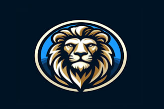 do lion head mascot logo design for your business page