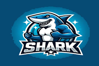 do shark mascot logo design for your business page