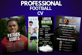 create a professional football CV football resume