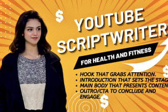 be your cashcow youtube scriptwriter for health and wellness scripts