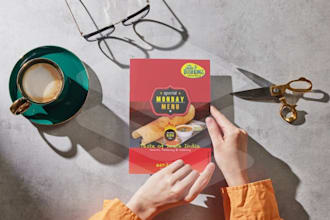 create a stunning restaurant flyer, poster, menu card design