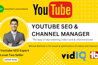 provide best youtube video SEO services and be channel growth manager