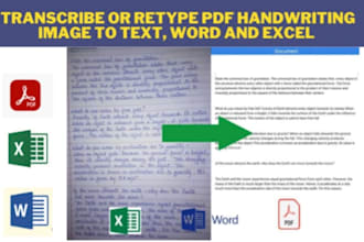 transcribe your image or handwriting to text with in 24 hour