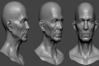 create custom 3d head 3d burst 3d model, vrc avatar for 3d printing