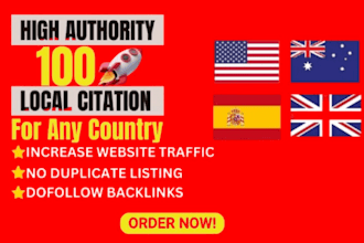 do USA, UK, au, canada, germany, switzerland local citations for local SEO