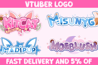 create kawaii japanese dragon vtuber logo and japanese art