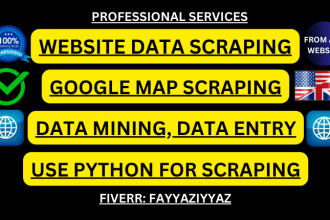 do website data scraping, google maps scraping, python web scraping, data mining