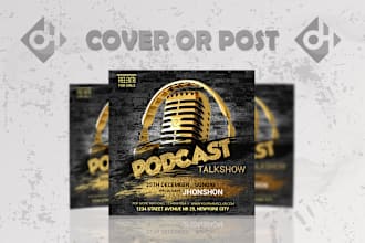 create design podcast cover or post for social media