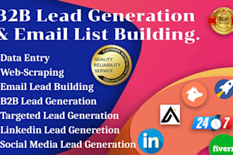 do b2b lead generation, linkedin lead generation and build prospect email list