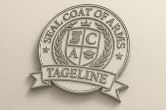 design school college university coat of arms and family crest and seal logo