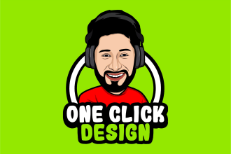 do cartoon portrait character cute kawaii podcast caricature logo and cover art