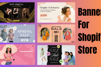 design a professional shopify banner for your store or header,slider,hero image