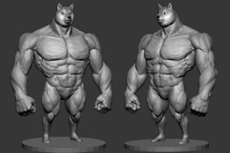 create 3d pet, animal or creature sculpted in zbrush for 3d printing