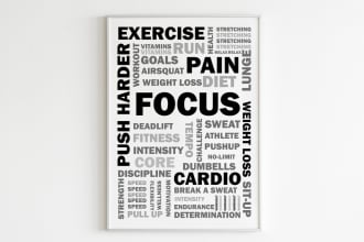 design custom typography poster and canvas wall art