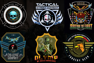 design patch, badge, army, military, circular, skull, stunning tactical logo