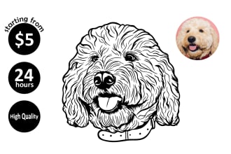 draw awesome black and white pet portrait
