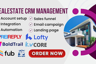 set up kvcore, rei reply, lofty, follow up boss, liondesk, lofty crm, boldtrail