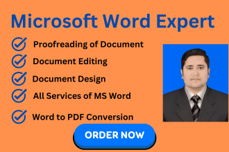 help in microsoft word, proofreading, document editing, document design