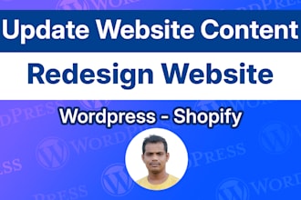 update website content, redesign wordpress website