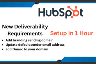 setup branded sending domain, dmarc for hubspot