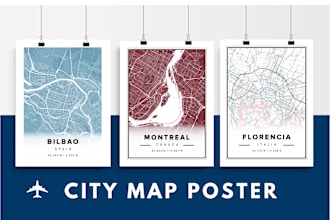design a rural map poster of a city or region, any city