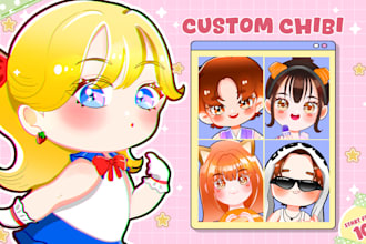 draw cute anime chibi character for avatar, emote