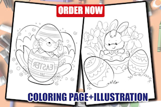 make coloring book pages for children and amazon KDP book with cover