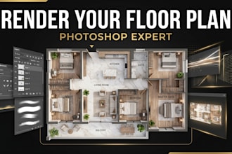 render your floor plans in photoshop