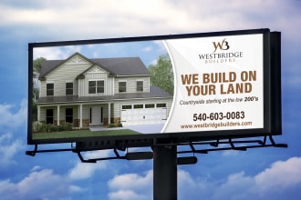 design a billboard, shop front, roll up banner