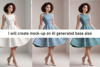 do PSD editable fashion mockup on ai generated base image