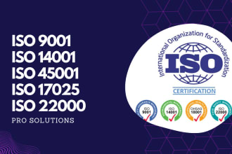create iso 9001, 14001, 17025, 22000 documentation